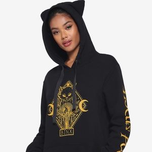 Hocus Pocus Disney Hot Topic Binx Cat Hoodie NWT